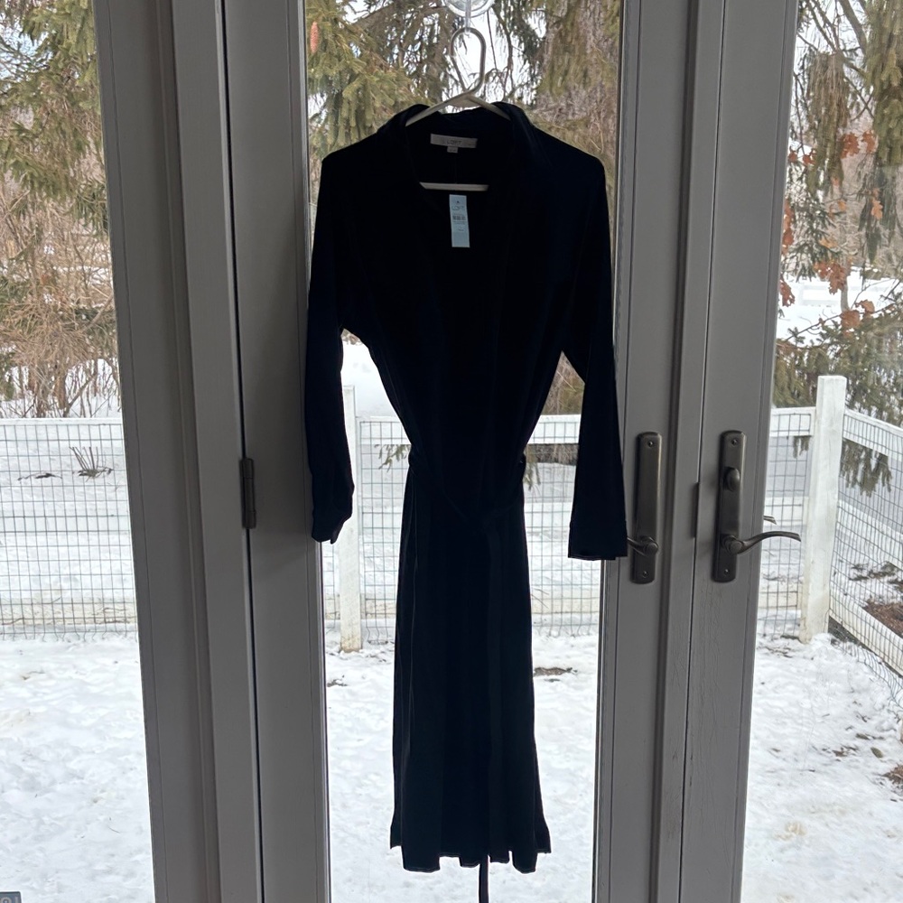 LOFT petite Classic Black Long Sleeve Dress size petite large midi length